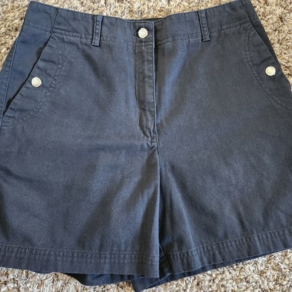 Ralph Lauren Shorts Black Women's Size 6 Silver Snaps - Picture 3 of 11
